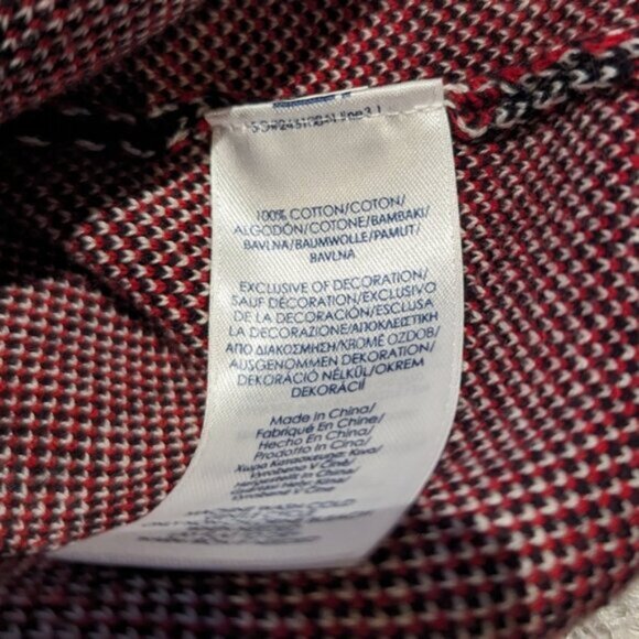 Chaps 100% cotton plaid knit asymmetrical zip vest - Picture 7 of 8